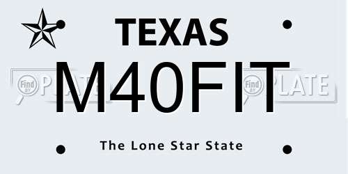 M40FIT Texas License Plate