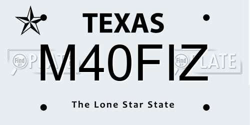 M40FIZ Texas License Plate