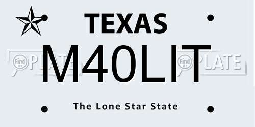 M40LIT Texas License Plate