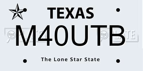 M40UTB Texas License Plate