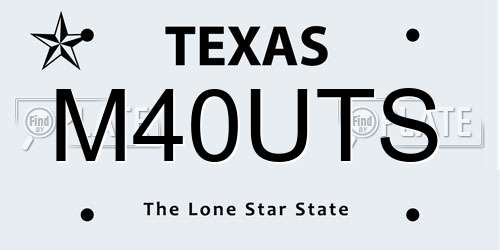 M40UTS Texas License Plate