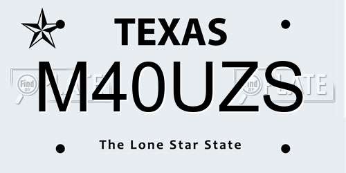 M40UZS Texas License Plate