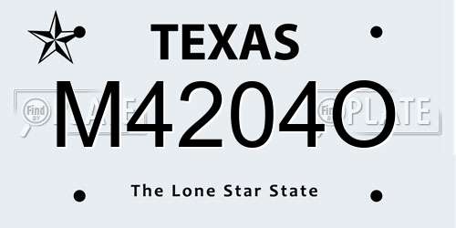 M4204O Texas License Plate