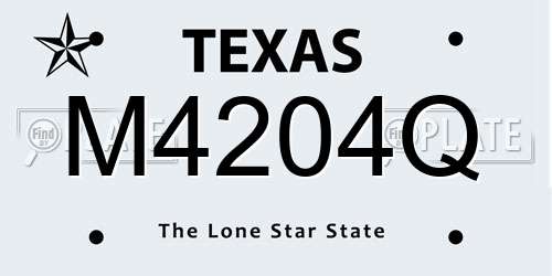 M4204Q Texas License Plate