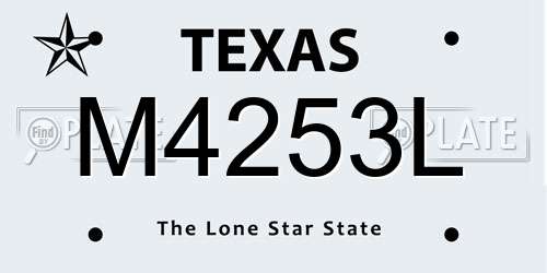 M4253L Texas License Plate