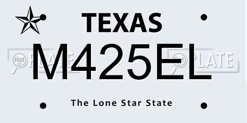 M425EL Texas License Plate
