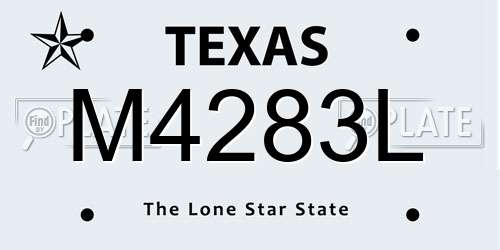 M4283L Texas License Plate