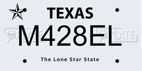 M428EL Texas License Plate