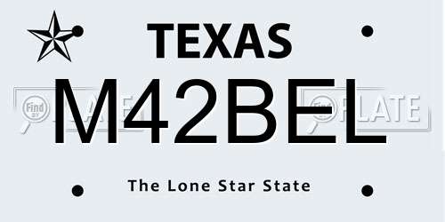 M42BEL Texas License Plate