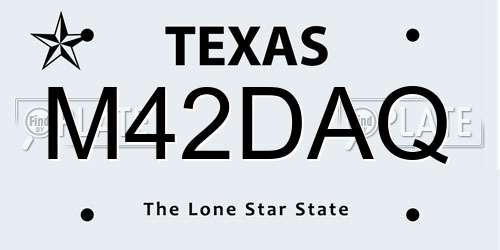 M42DAQ Texas License Plate