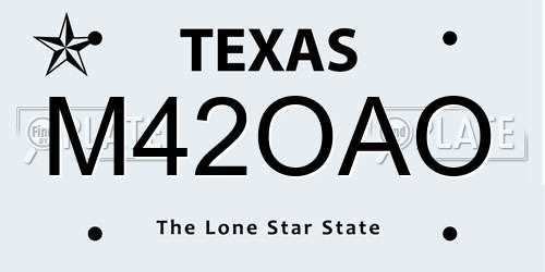 M42OAO Texas License Plate