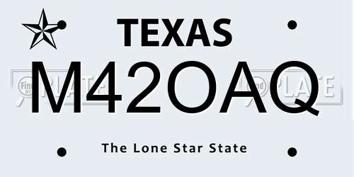 M42OAQ Texas License Plate
