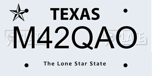 M42QAO Texas License Plate