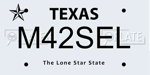 M42SEL Texas License Plate