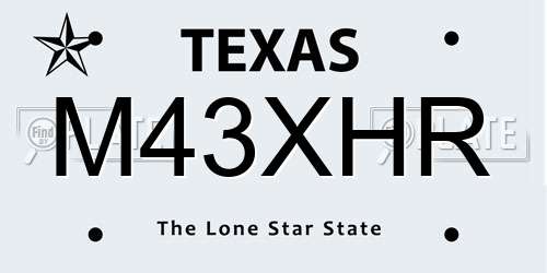 M43XHR Texas License Plate
