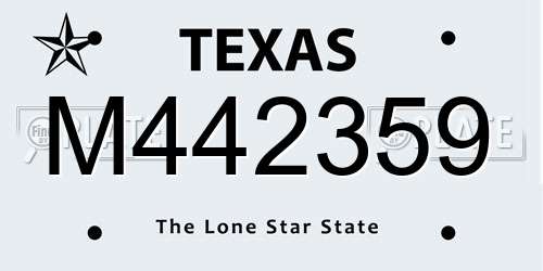 M442359 Texas License Plate