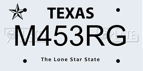 M453RG Texas License Plate