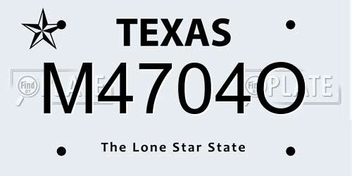 M4704O Texas License Plate