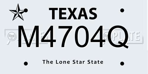 M4704Q Texas License Plate