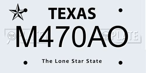 M470AO Texas License Plate