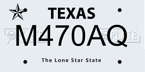 M470AQ Texas License Plate