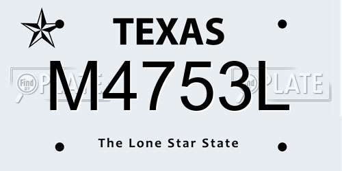 M4753L Texas License Plate
