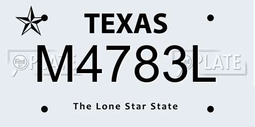 M4783L Texas License Plate