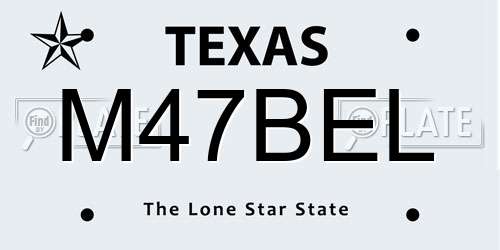M47BEL Texas License Plate