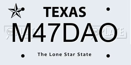 M47DAO Texas License Plate
