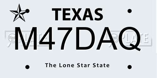 M47DAQ Texas License Plate