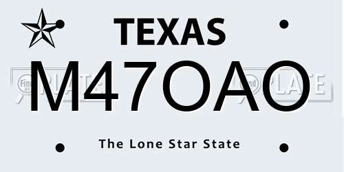 M47OAO Texas License Plate