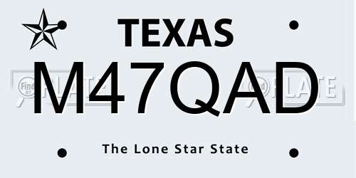 M47QAD Texas License Plate