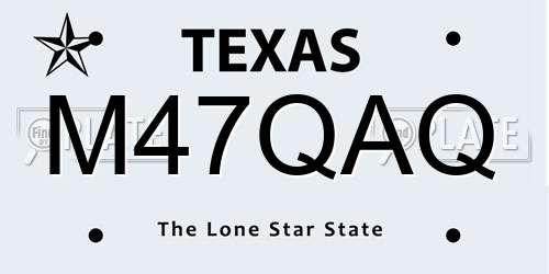 M47QAQ Texas License Plate