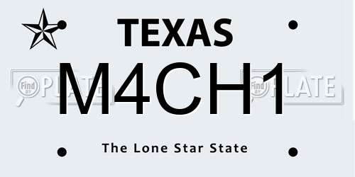 M4CH1 Texas License Plate