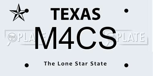 M4CS Texas License Plate