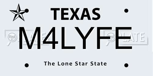 M4LYFE Texas License Plate