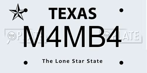 M4MB4 Texas License Plate