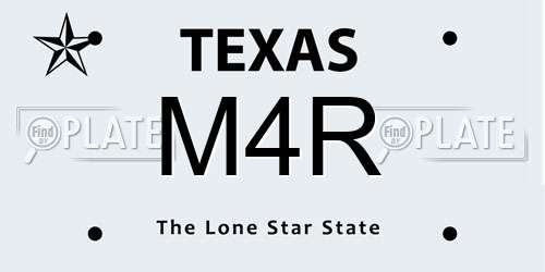 M4R Texas License Plate