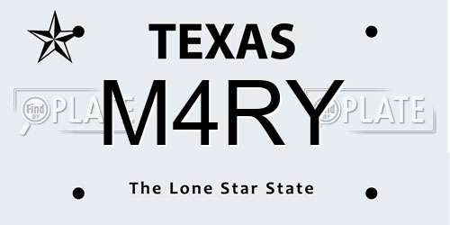 M4RY Texas License Plate
