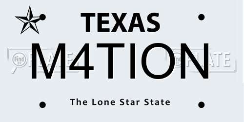 M4TION Texas License Plate
