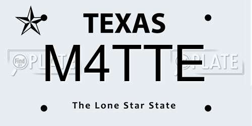 M4TTE Texas License Plate