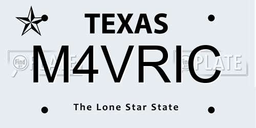M4VRIC Texas License Plate