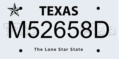M52658D Texas License Plate