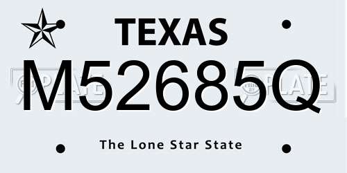 M52685Q Texas License Plate