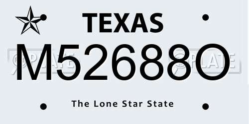 M52688O Texas License Plate