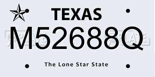 M52688Q Texas License Plate
