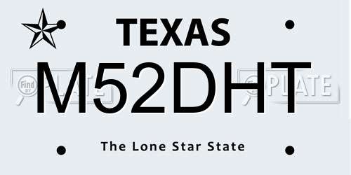 M52DHT Texas License Plate
