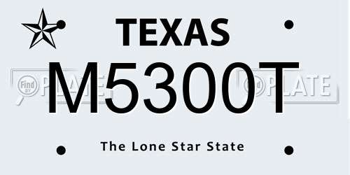 M5300T Texas License Plate