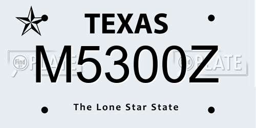 M5300Z Texas License Plate