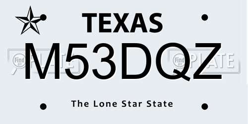 M53DQZ Texas License Plate